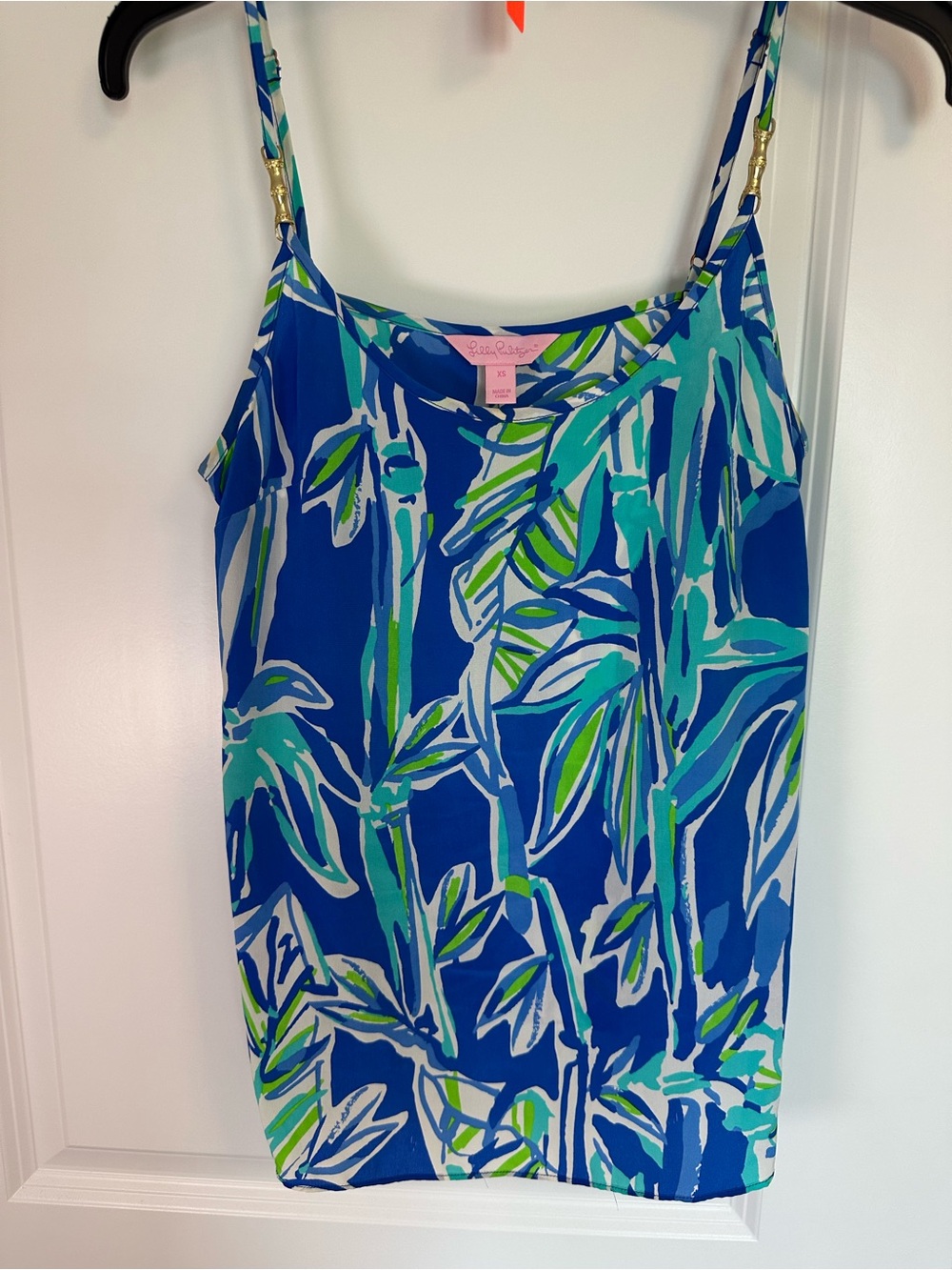 Lilly Pulitzer Blue Crush Bamboon 100% Silk Tank